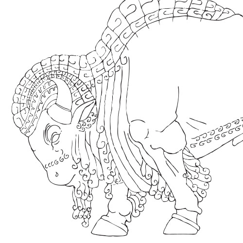 Buffalo engraving coloring page