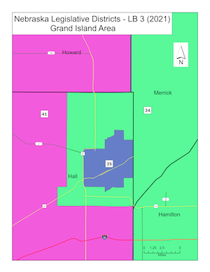 Grand Island area color map